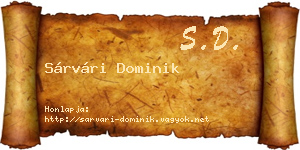Sárvári Dominik névjegykártya