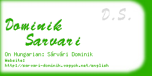 dominik sarvari business card