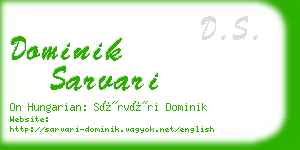 dominik sarvari business card